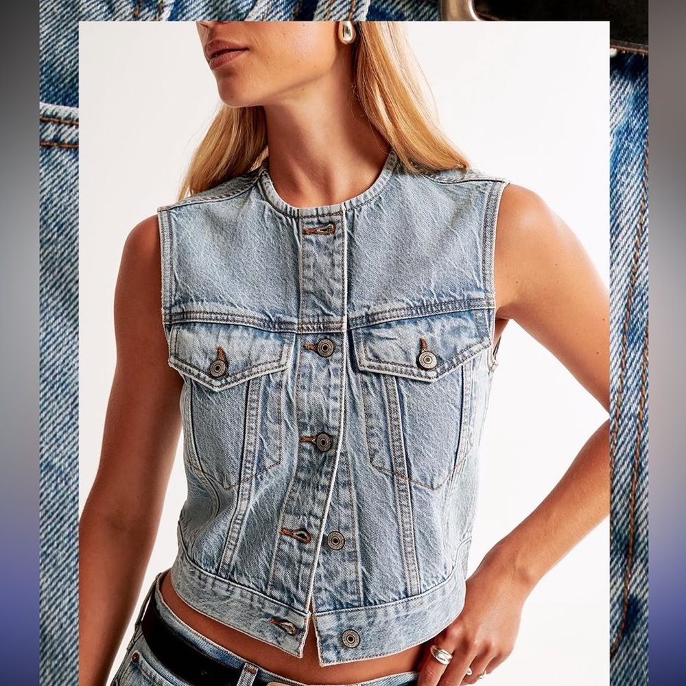 Abercrombie Jean Vest- M
